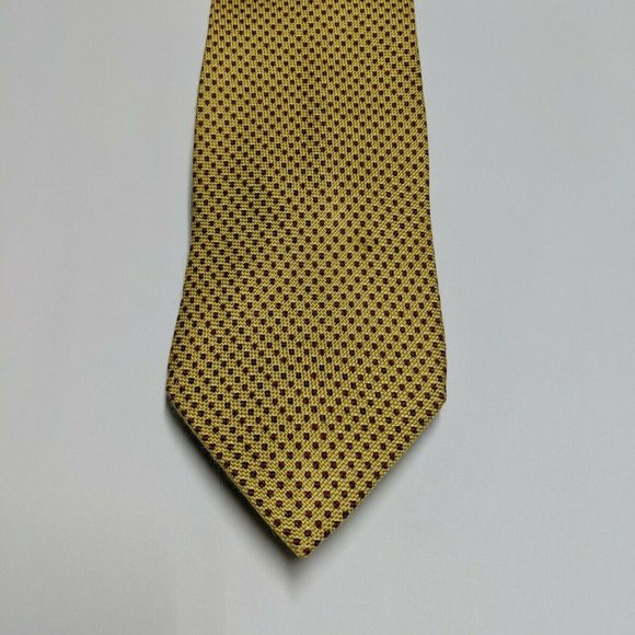Ermenegildo Zegna Other - ERMENEGILDO ZEGNA Yellow Red Dots Neck Silk Tie